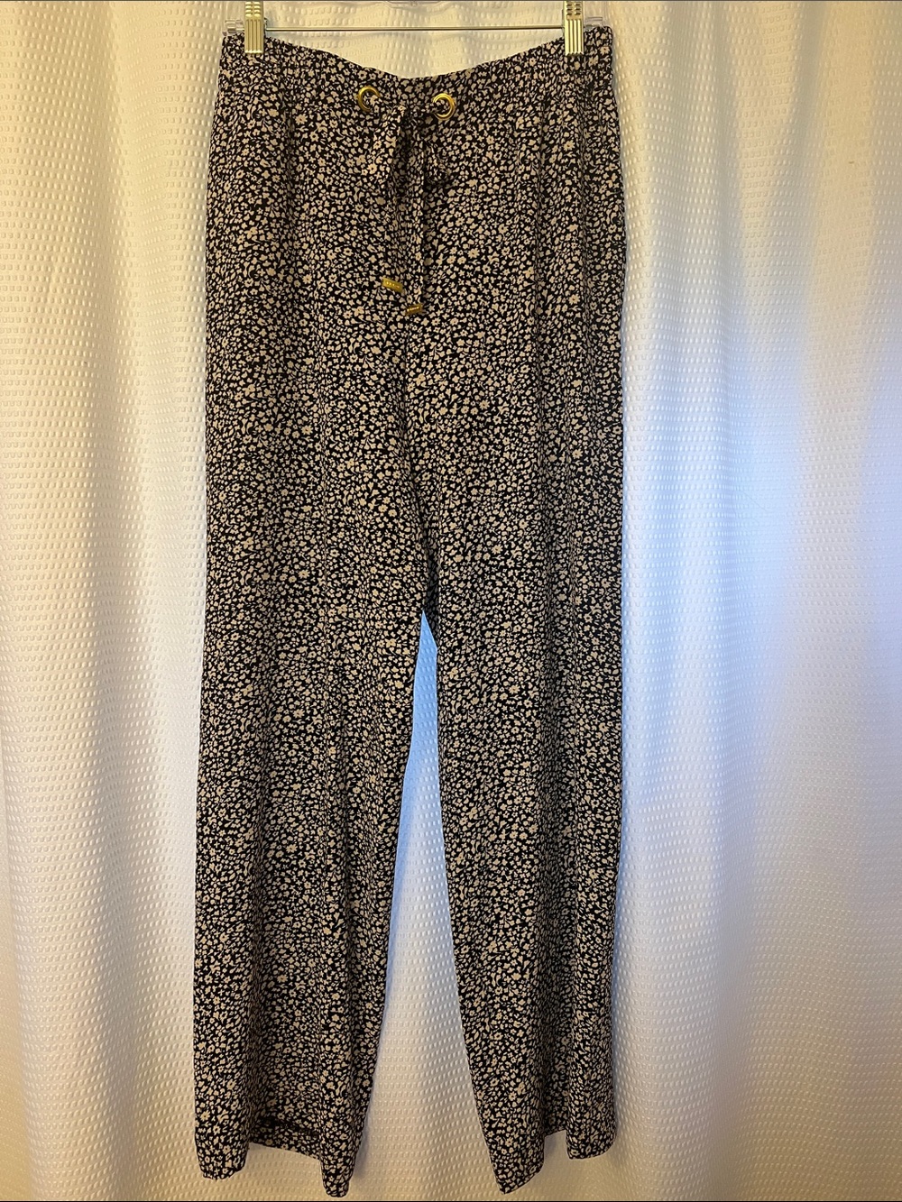 🖤 🤍 NWOT Michael Kors Floral Drawstring Wide Leg Pant